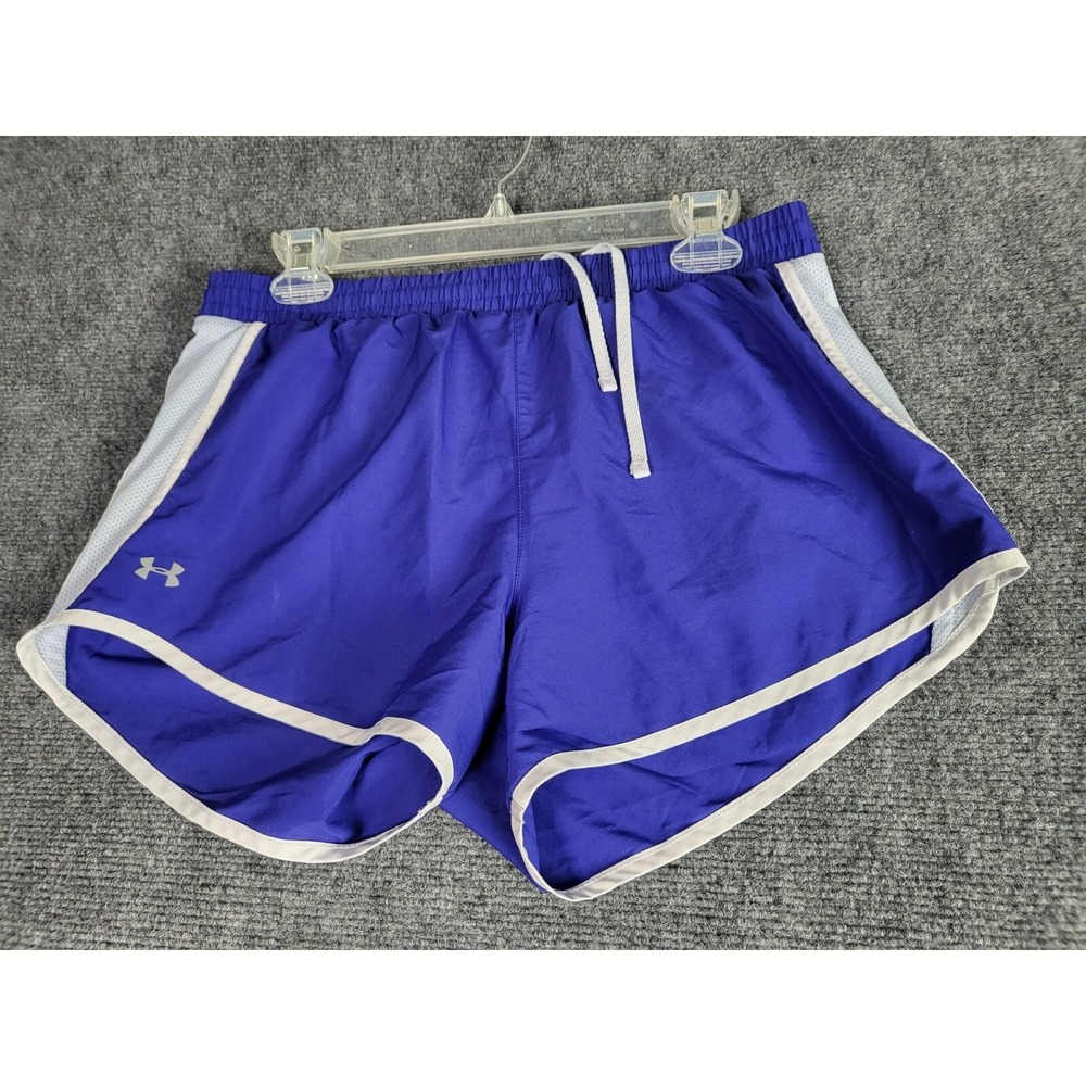 Under Armour Running Short Women M Purple HeatGear Athletic Gym Training Workout